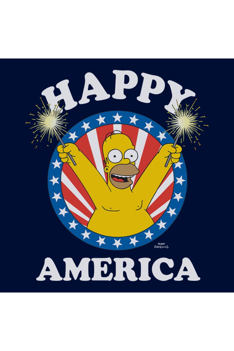 Boys The Simpsons Happy and Festive Homer T Shirt, Alternate, color, Navy Blue