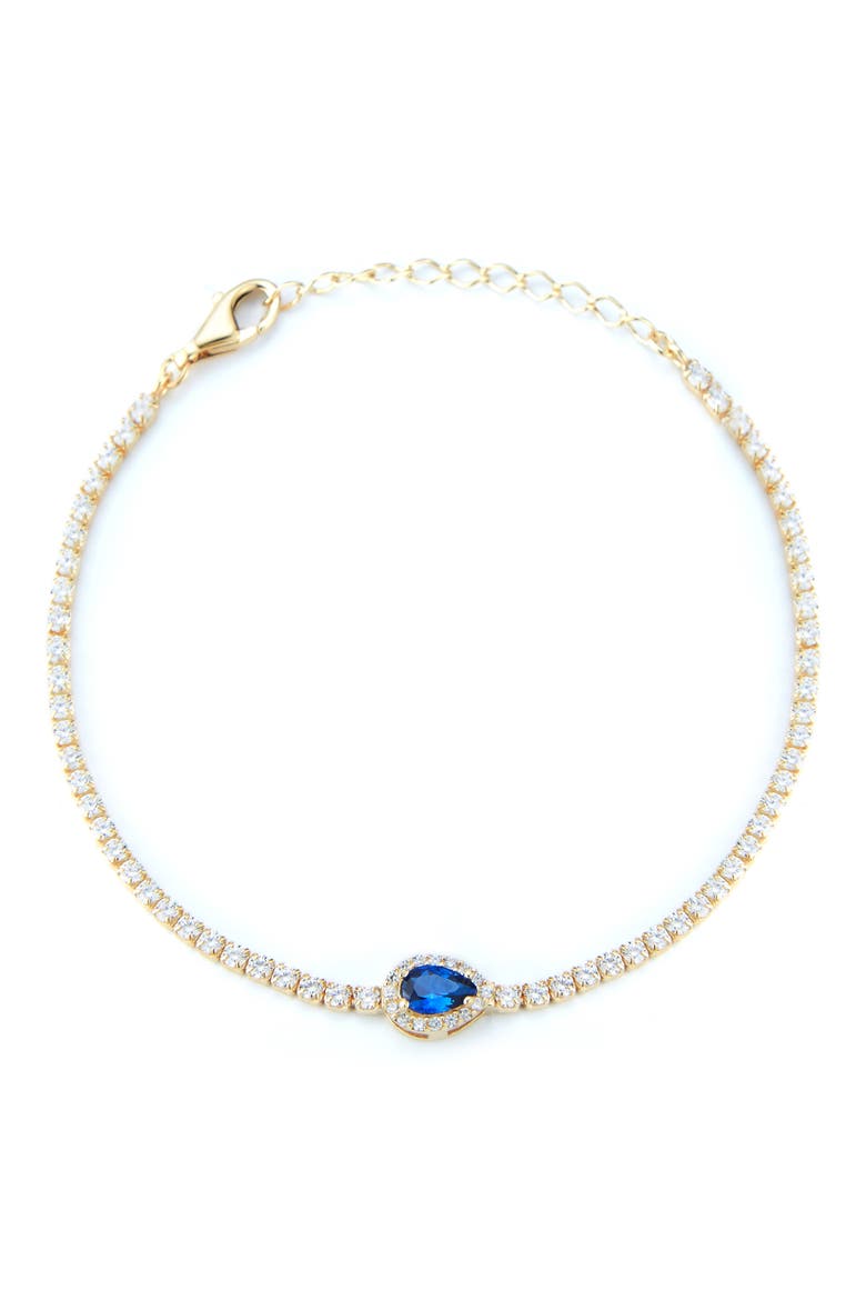 Pear Cut CZ Tennis Bracelet, Main, color, GOLD