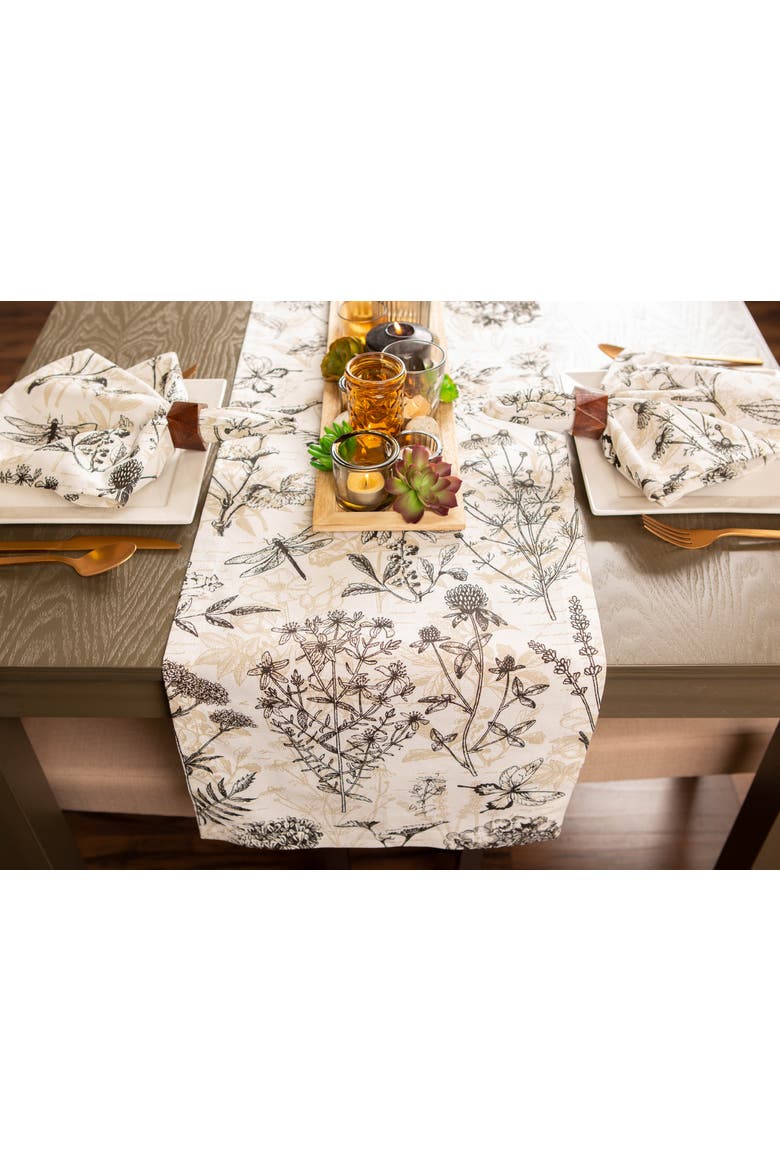 Botanical Print Table Runner, Alternate, color, Botanical Print
