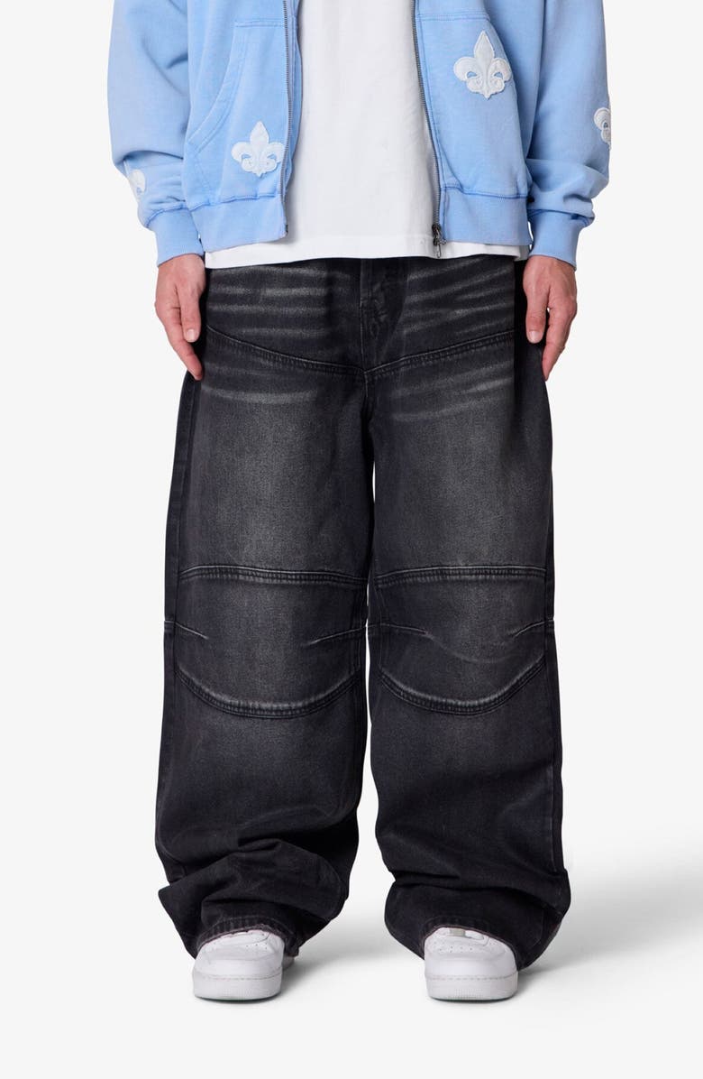 mnml Mega Baggy Waxed Denim Jeans, Main, color, 
