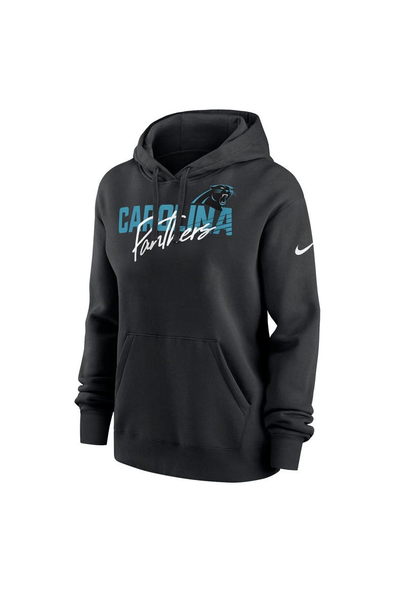 Women's Nike Black Carolina Panthers Wordmark Club Fleece Pullover Hoodie, Alternate, color, Black