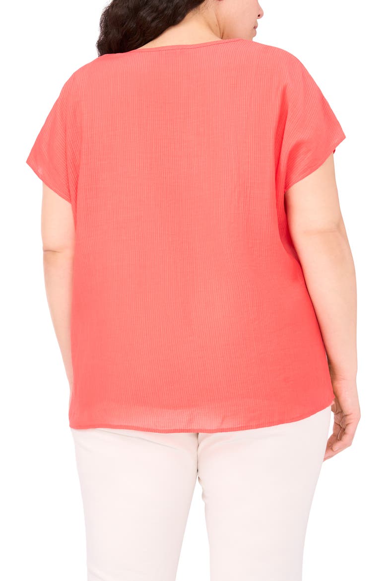Stripe Popover Top, Alternate, color, DEEP SEA CORAL