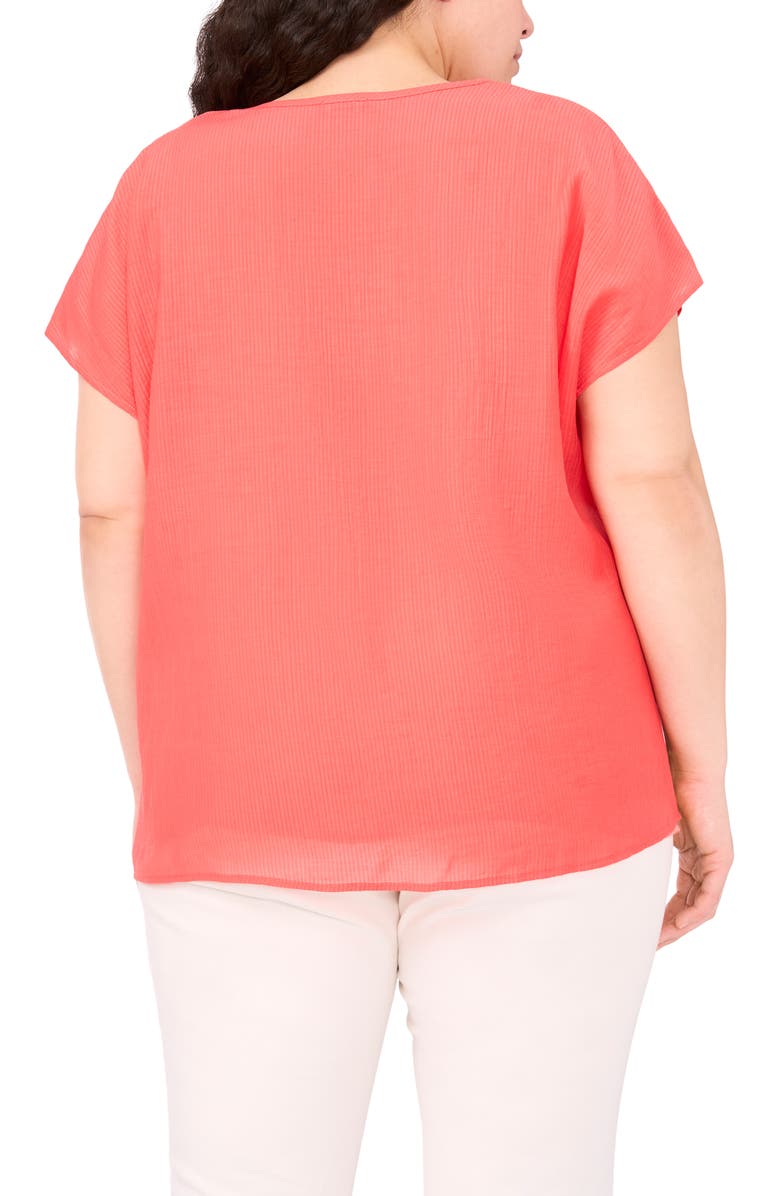 Halogen<sup>®</sup> Stripe Popover Top, Alternate, color, Deep Sea Coral
