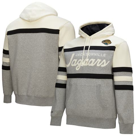 Men's Mitchell & Ness  Heather Gray Jacksonville Jaguars Head Coach Vintage Logo Pullover Hoodie