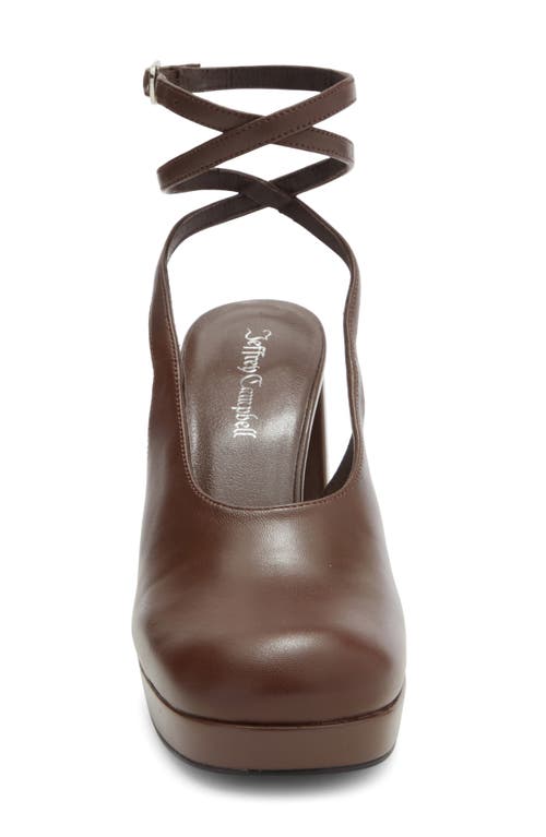 Jeffrey Campbell Vivre Ankle Strap Platform Pump In Brown
