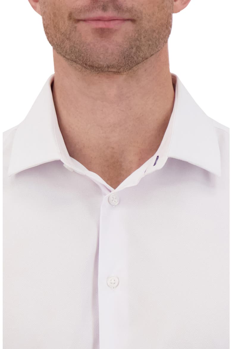 Slim Fit Herringbone 4-Way Stretch Button-Up Shirt, Alternate, color, WHITE