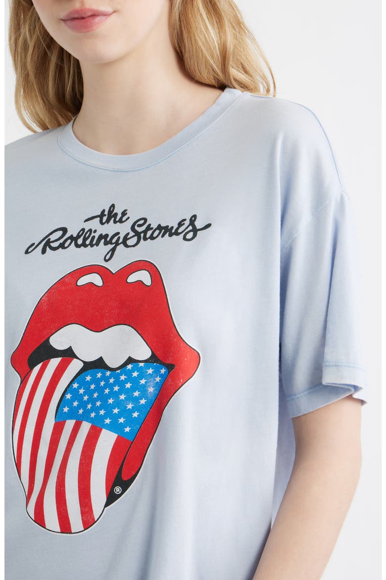 Rolling Stones Hot Lips Flag Graphic T-Shirt, Alternate, color, SKY WAY BLUE