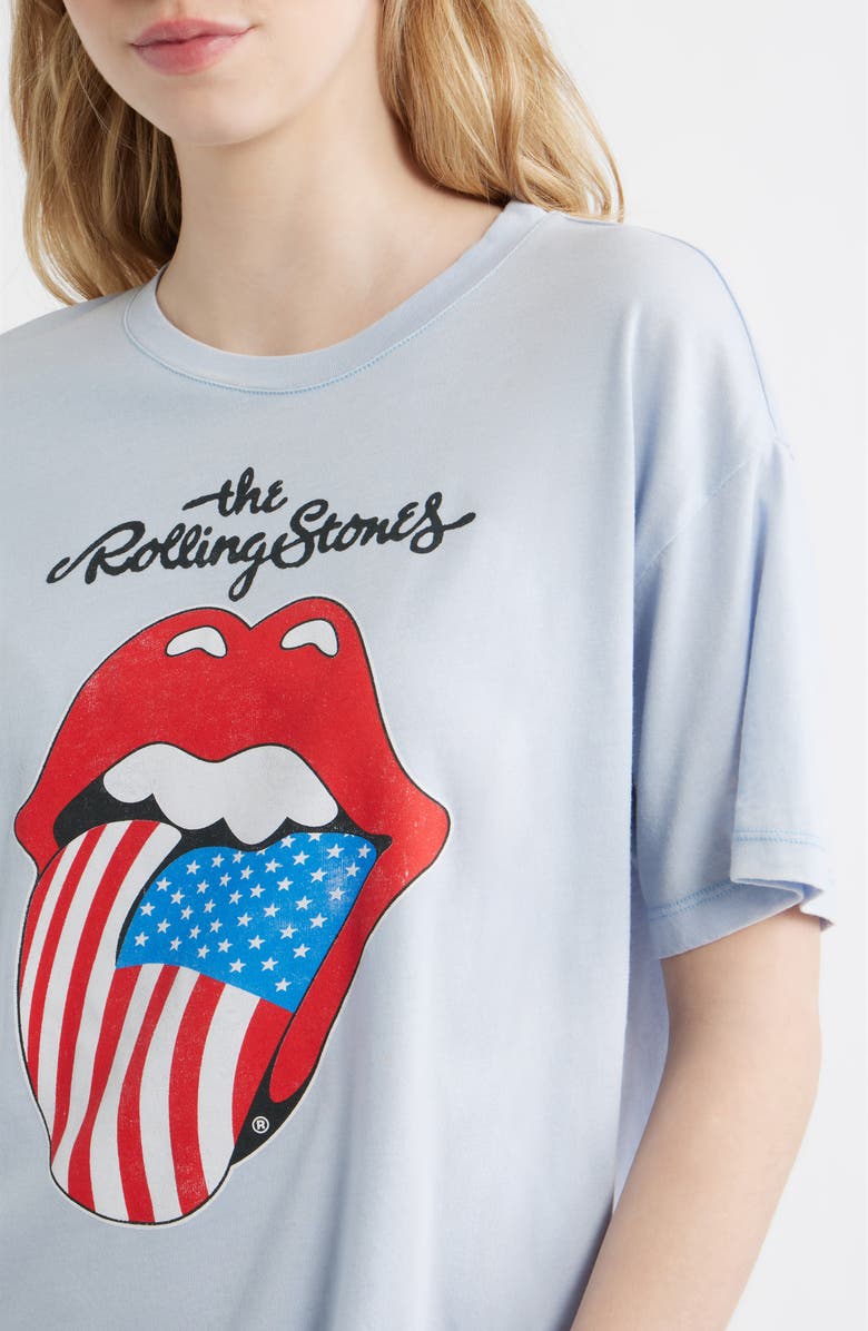 Daydreamer Rolling Stones Hot Lips Flag Graphic T-Shirt, Alternate, color, Sky Way Blue