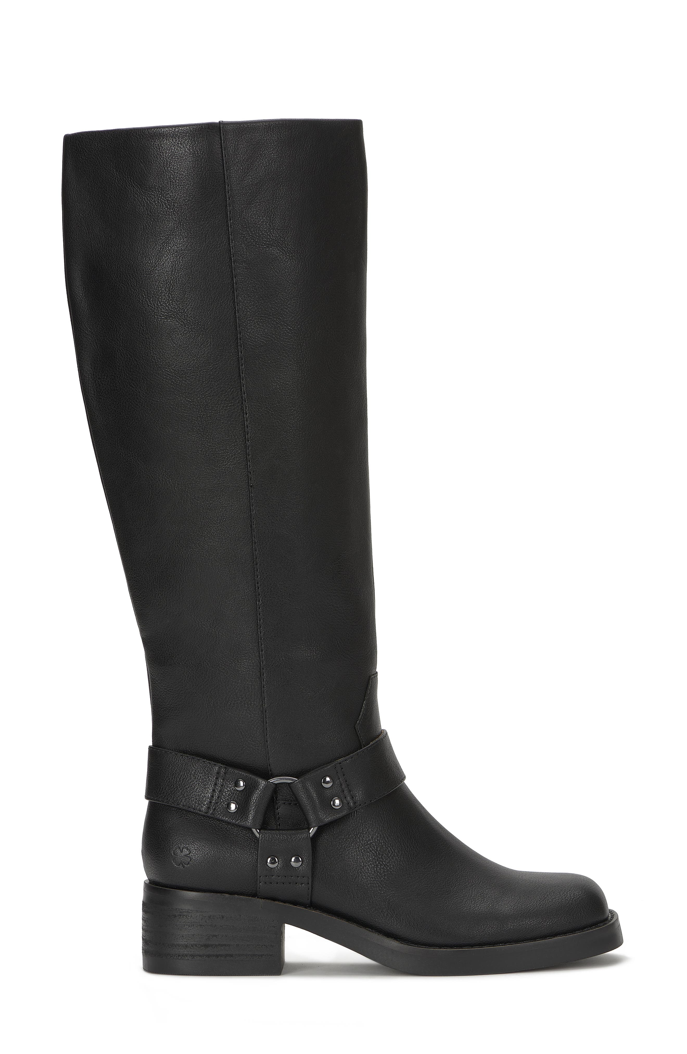 Lucky Brand Kujon Knee High Western Boot, Alternate, color, Black