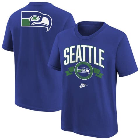 Youth Nike  Royal Seattle Seahawks Rewind Front & Back Essential T-Shirt