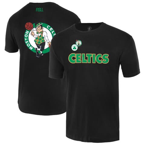 Unisex FISLL  Black Boston Celtics Oversize Logo T-Shirt