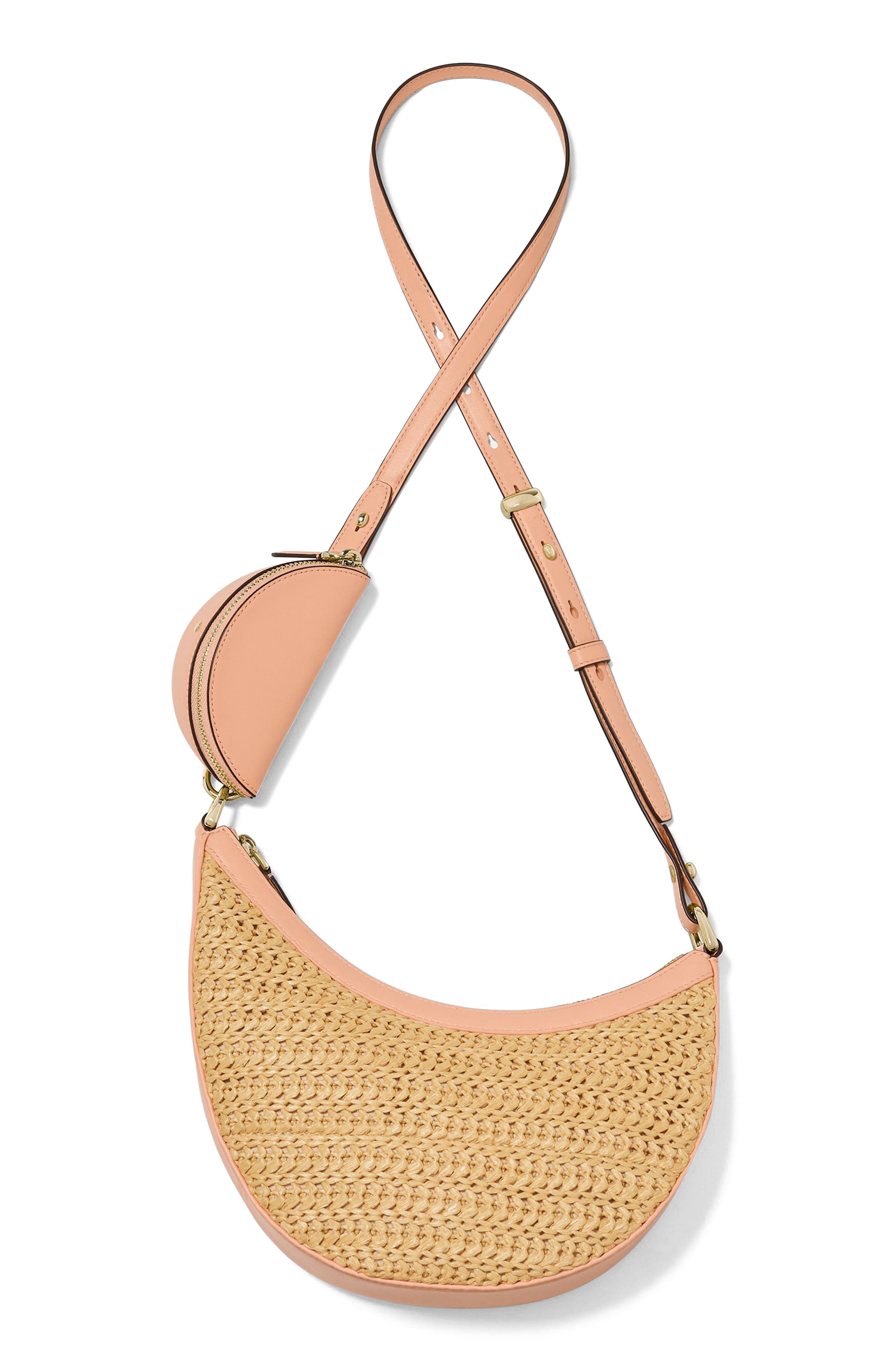 Kate Spade New York duo straw leather crossbody bag, Alternate, color, 