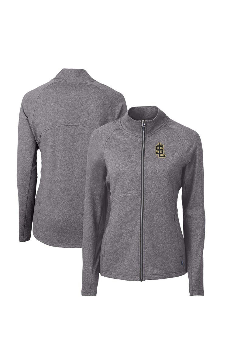 Cutter & Buck Women's Cutter & Buck Heather Black Salt Lake Bees Adapt Eco Knit Heather Recycled Full-Zip Jacket, Alternate, color, 