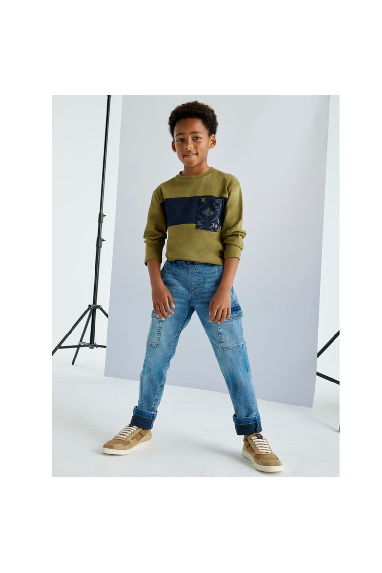 Denim Cargos, Alternate, color, Blue Denim