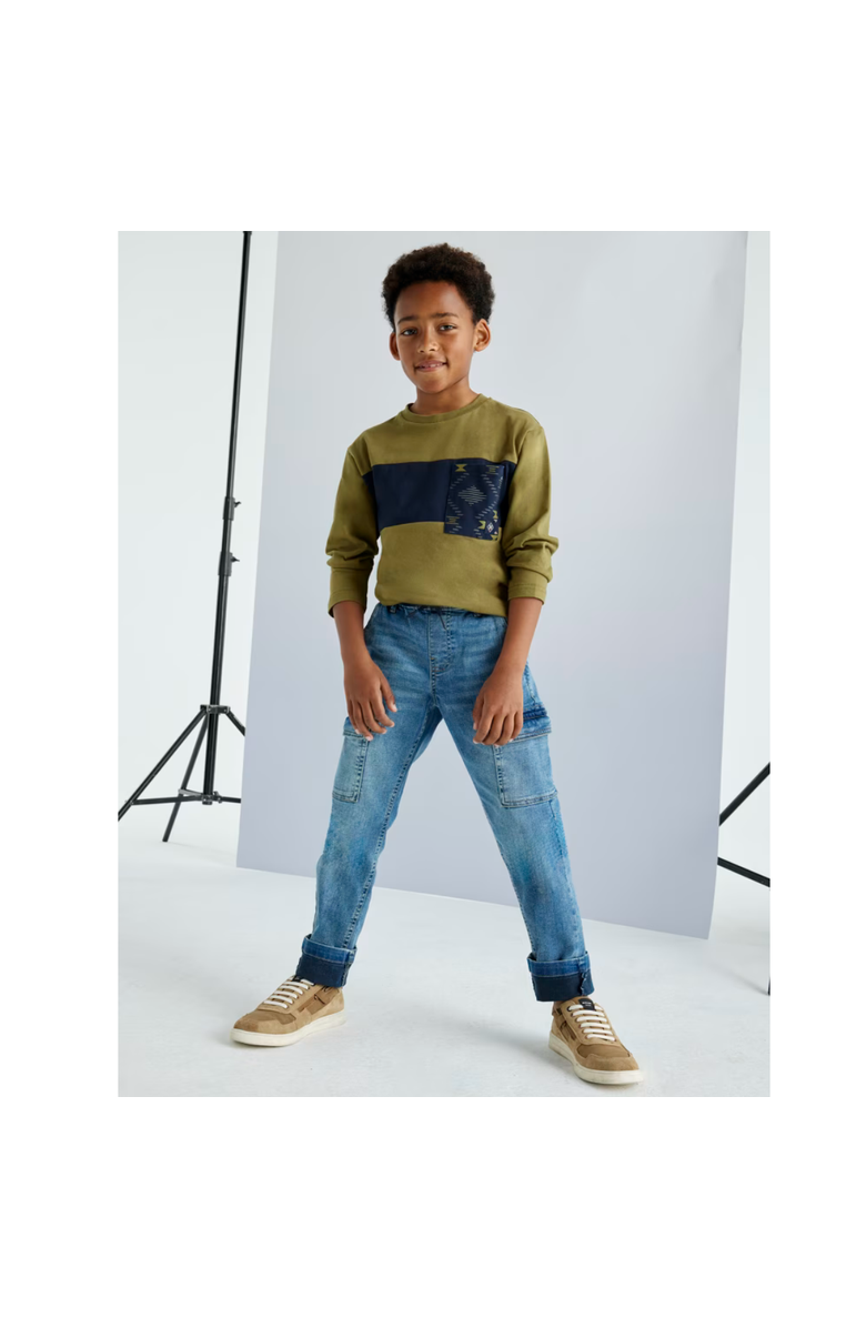 Mayoral Denim Cargos, Alternate, color, Blue Denim