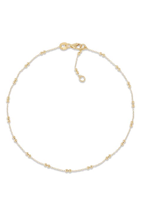 Petite Beaded Station Anklet