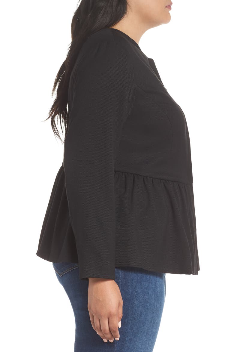 Peplum Jacket, Alternate, color, BLACK
