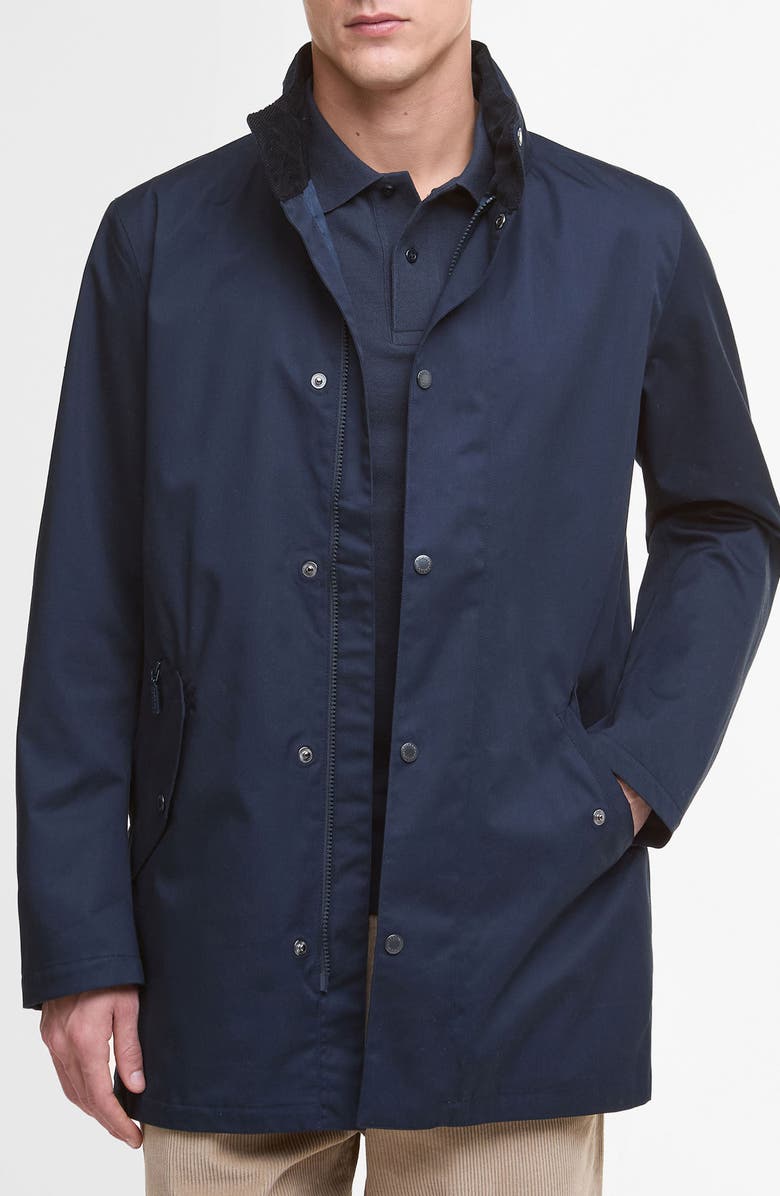 Barbour Chelsea Waterproof Twill Jacket, Main, color, Navy