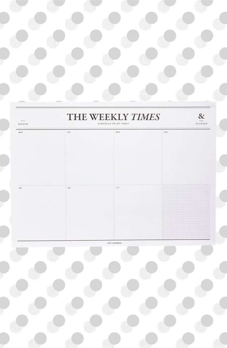 Poketo 'The Weekly Times' Desk Notepad & Planner, Main, color,