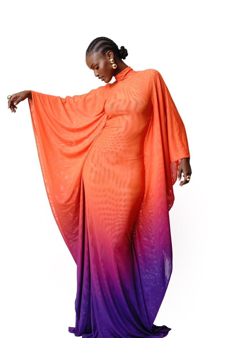 Luna Kaftan Maxi Dress, Alternate, color, Orange/purple