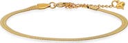 HMY JEWELRY 18K Gold Plated Stainless Steel Snake Chain Anklet