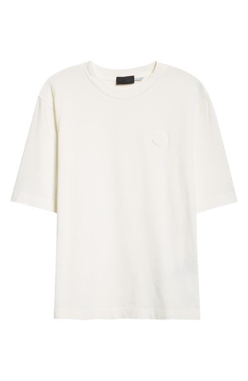 Moncler Logo Patch Cotton T-shirt In Silk White