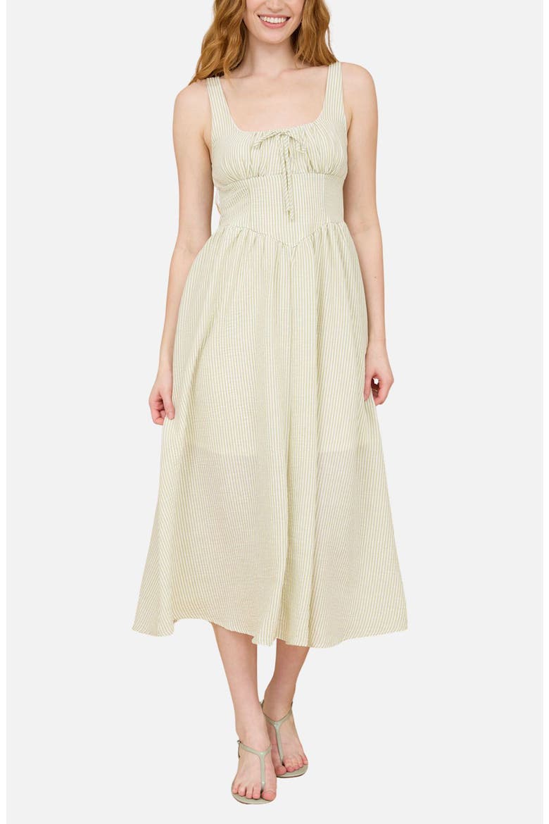 Sleeveless Midi Dress, Main, color, LIGHT OLIVE