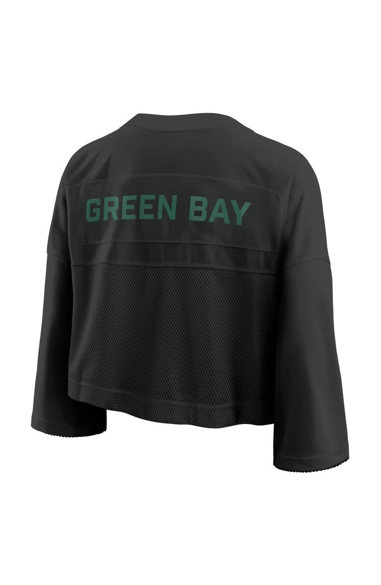 Nike Women's Nike Black Green Bay Packers Primetime Cropped Mesh Fashion Jersey, Alternate, color, 