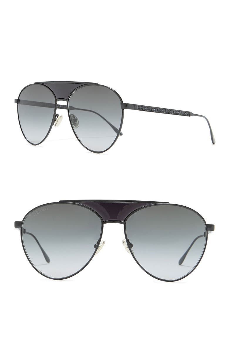 Jimmy Choo Ave 58mm Aviator Brow Bar Sunglasses, Alternate, color, 
