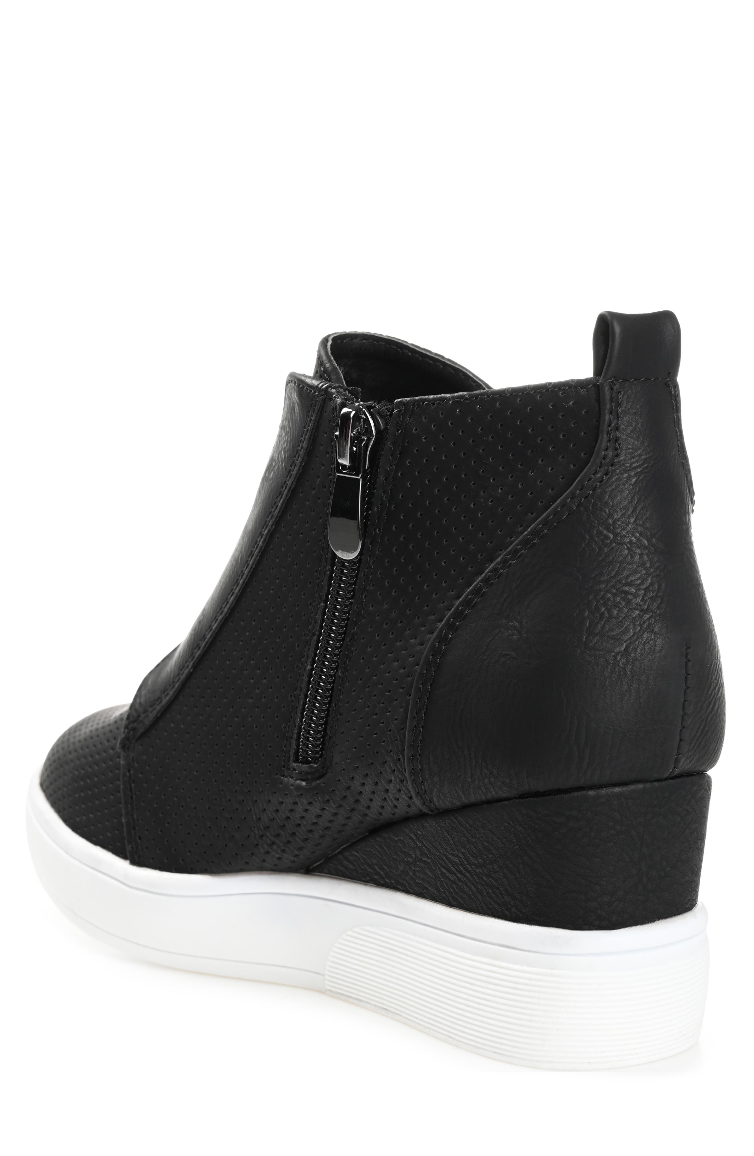 Journee Collection JOURNEE Clara Wedge Sneaker, Alternate, color, Black