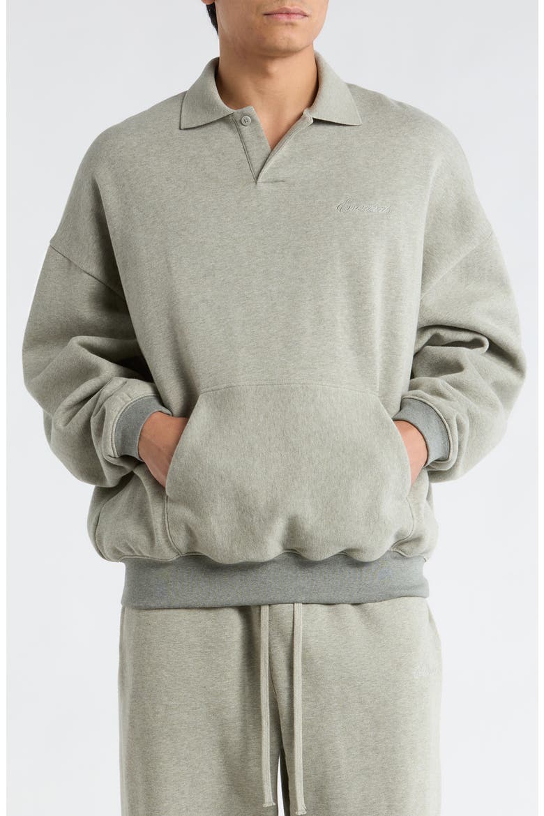 Signature '90s Polo Sweatshirt, Main, color, CONCRETE/DARK CONCRETE HEATHER