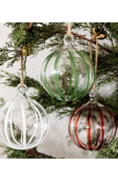 Vietri Nuovo Stripe Glass Ornament In Red
