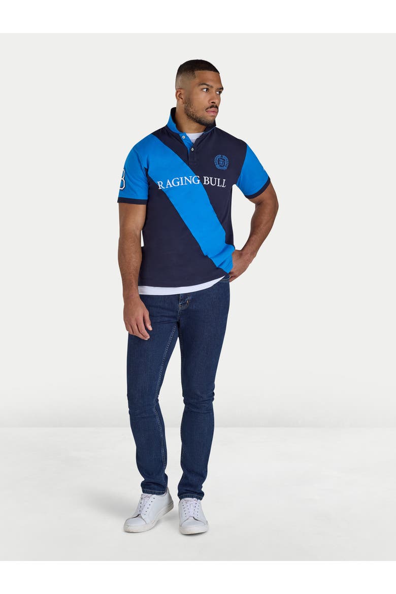 Diagonal Stripe Polo Shirt, Alternate, color, Navy