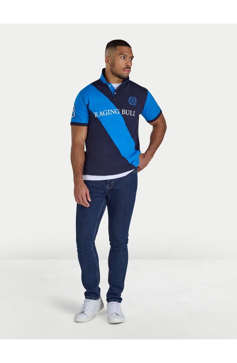 Raging Bull Diagonal Stripe Polo Shirt, Alternate, color, Navy