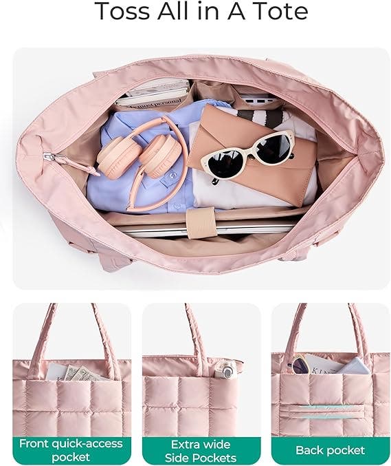 Bagsmart Bubble 22L-28L Puffer Tote, Alternate, color, Pink