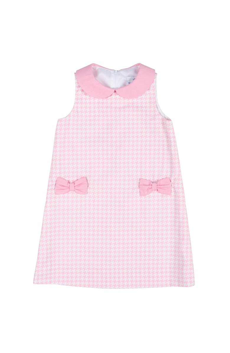 Florence Eiseman Houndstooth Dress with Bow Pockets, Main, color, Pink / White