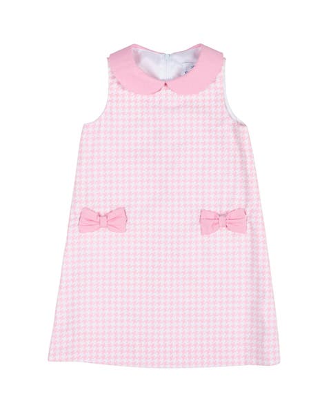 Houndstooth Dress with Bow Pockets (Toddler, Little Kid, Big Kid)