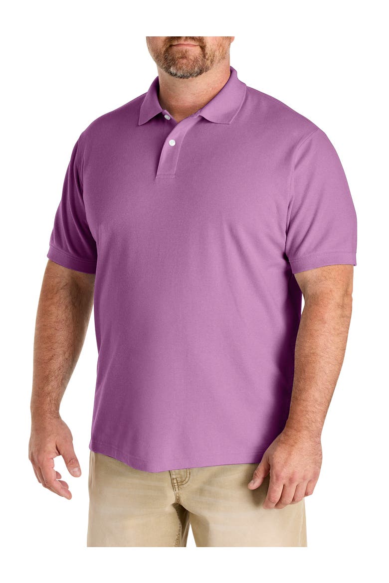 Big & Tall Piqué Polo Shirt, Main, color, MULBERRY HEATHER