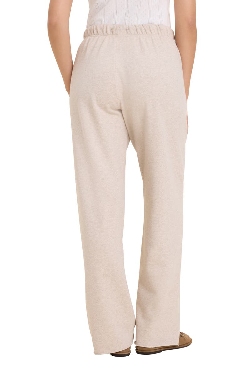 Charli Cotton Terry Wide Leg Pants, Alternate, color, OATMEAL