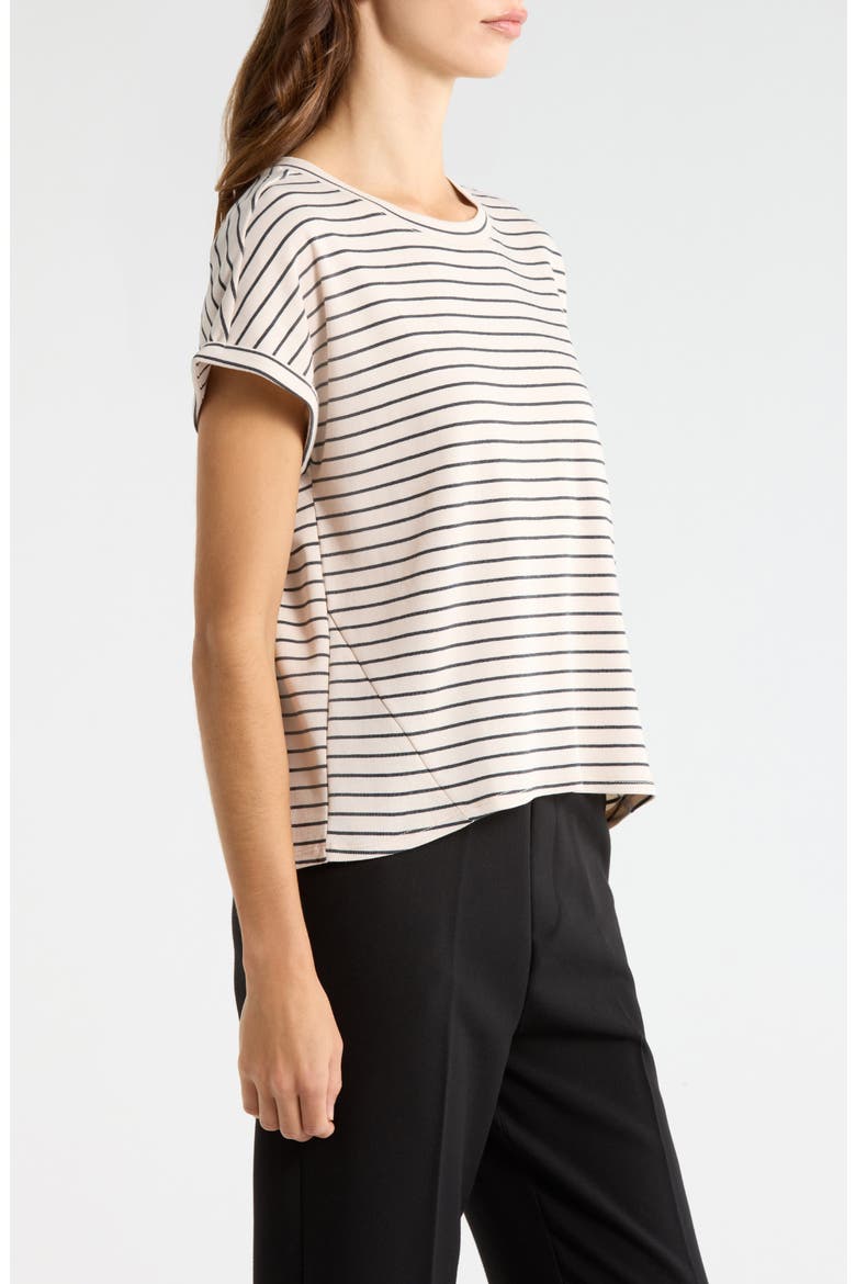 Stripe High Low Tee, Alternate, color, BIRCH