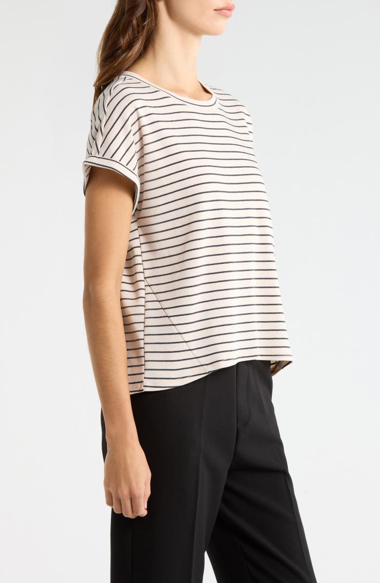Vince Camuto Stripe High Low Tee, Alternate, color, Birch