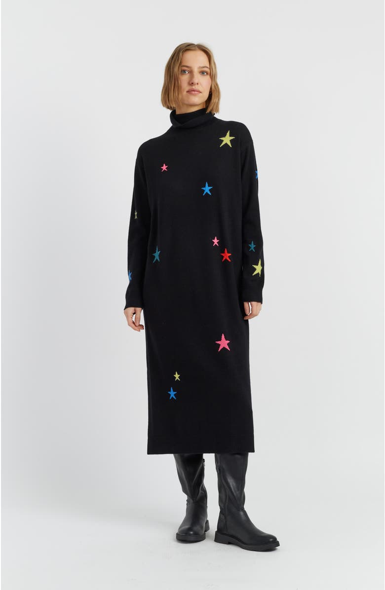 Chinti & Parker Wool Cashmere Star Rollneck Dress, Main, color,