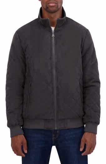 Nautica Water Resistant Quilted Faux Suede Jacket