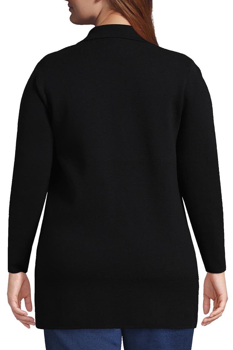 Fine Gauge Cotton Button Front Blazer Sweater, Alternate, color, Black