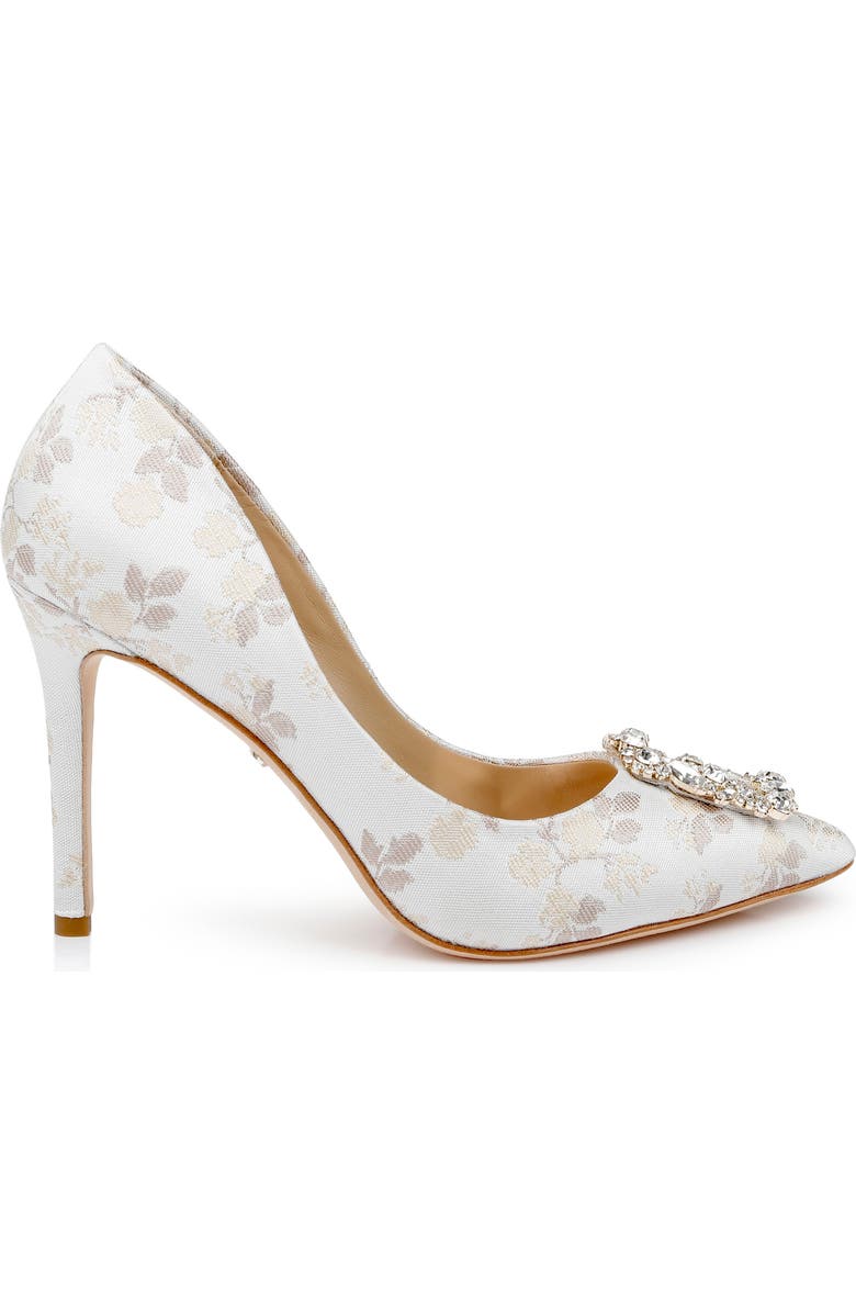 Badgley Mischka Collection Cher Crystal Embellished Pump, Alternate, color, Ivory Jacquard