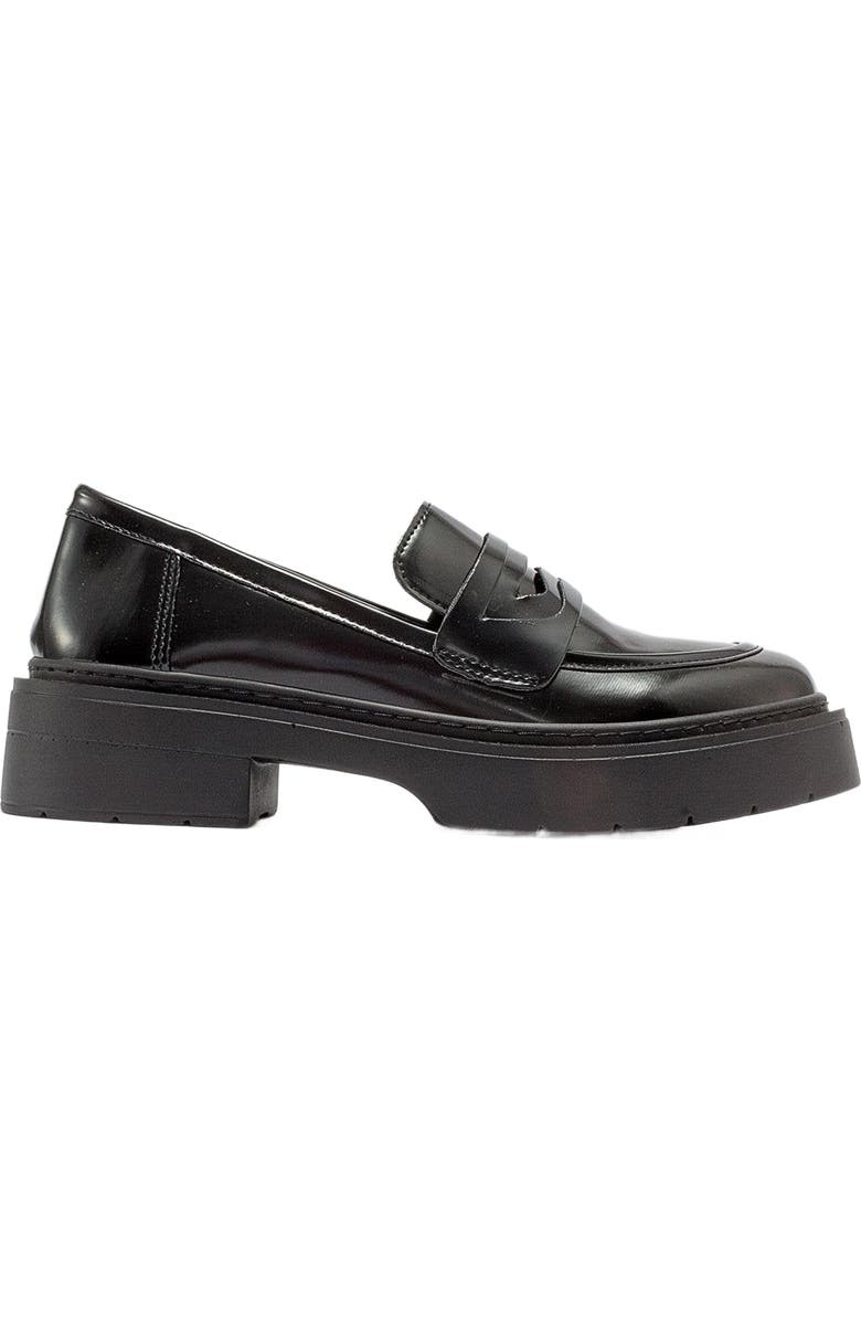 Prologue Shoes Josie Platform Loafer, Main, color, Black Patent Faux Leather