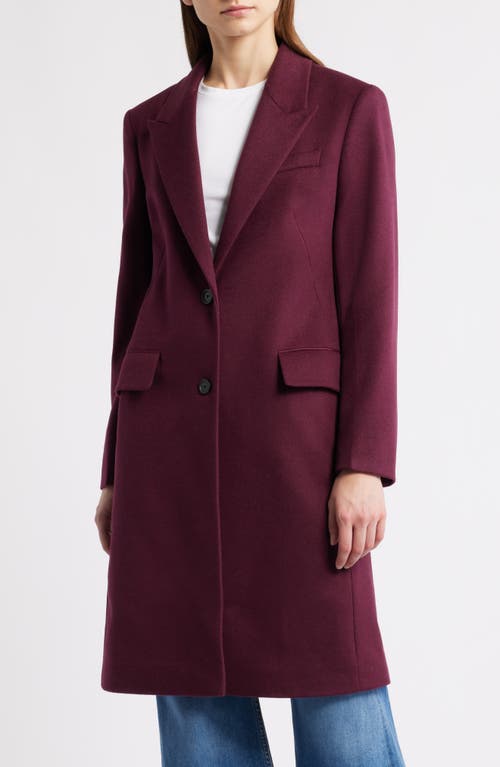 Hugo Boss Boss Classin Wool Coat In Purple