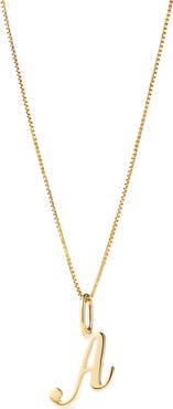 Ana Luisa Solid Yellow Gold - Script Letter Necklace
