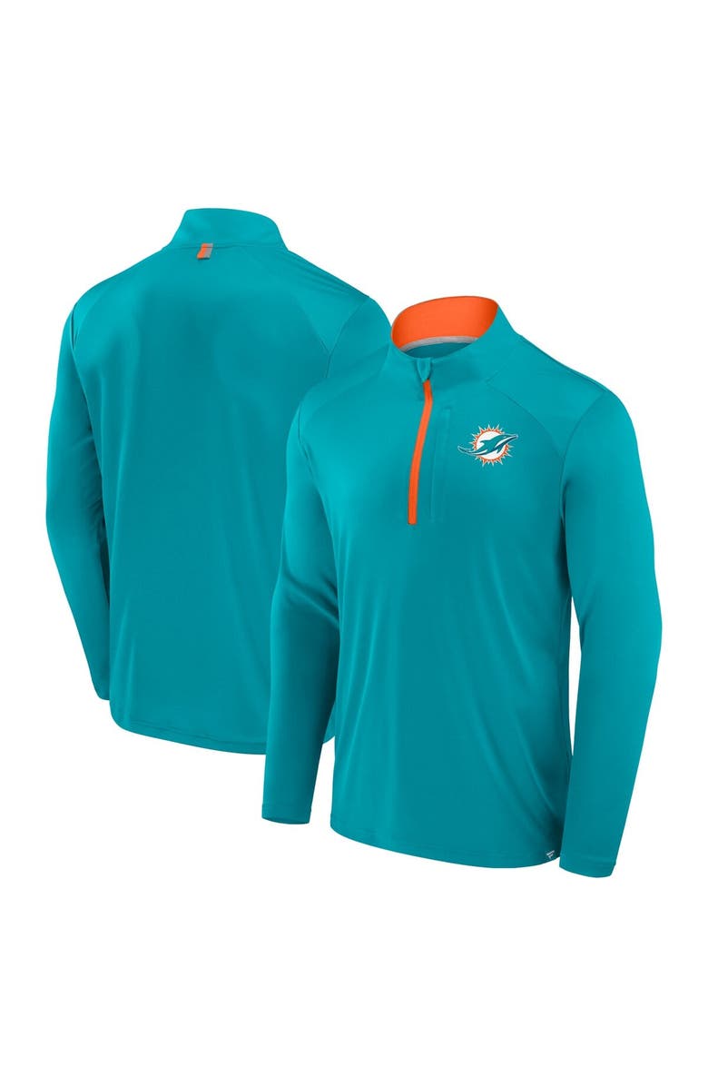 FANATICS Men's Fanatics Aqua Miami Dolphins Defender Long Sleeve Quarter-Zip Jacket, Alternate, color, 