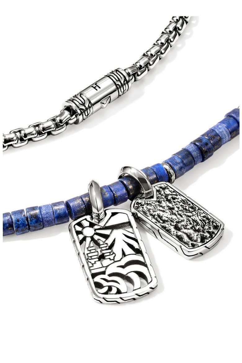 Heishi Tag Pendant Necklace, Alternate, color, SILVER